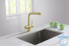 Смеситель для кухни Timo Saona 2396/17F (золото матовое)