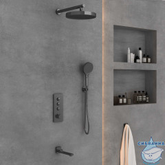 Душевая система Vincea 300 1 режим VSFW-433TI2GM (вороненая сталь)