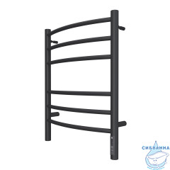 Полотенцесушитель электрический Terminus Классик П6 45х60 черный матовый (с возможностью скрытого подключения, подключение справа)