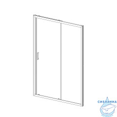 Дверь в нишу Vincea Альфа 120 профиль вороненая сталь, стекло прозрачное VDS-3AL120CLGM
