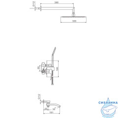 Душевая система Gappo G7107-6 300 1 режим (черный матовый)