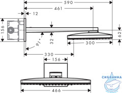 Верхний душ Hansgrohe Raindance Select 24007600