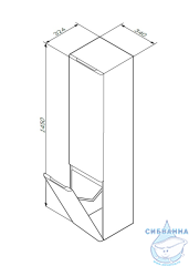 Шкаф пенал Am.Pm Bliss 34 белый глянцевый