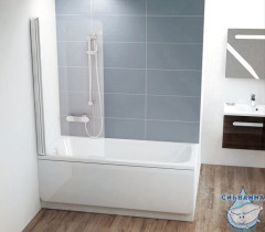 Шторка для ванны Ravak CVS1 80 профиль белый, стекло прозрачное, левая