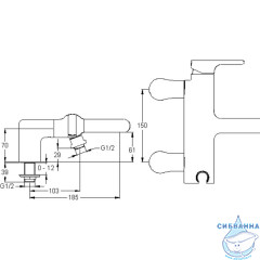 Смеситель для ванны на борт Jacob Delafon Singulier E10868-CP