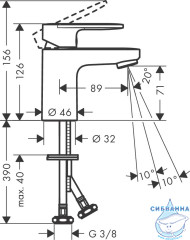 Смеситель для раковины Hansgrohe Vernis 71558670 (без донного клапана) (черный матовый)