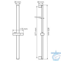 Штанга душевая 60 см Wasserkraft A318 (хром)