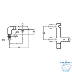 Смеситель для ванны на борт Jacob Delafon Toobi E8964-CP