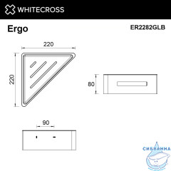 Полка для душа угловая WHITECROSS Ergo ER2282GLB (брашированное золото)
