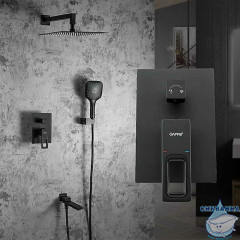 Душевая система Gappo G7117-6 300 1 режим (черный матовый)