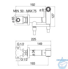 Встраиваемый смеситель с гигиеническим душем Nobili AV00600BM (черный матовый)