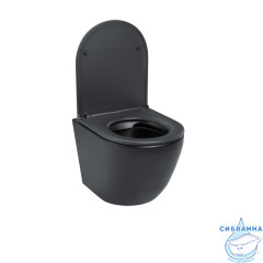 Унитаз подвесной безободковый Iddis Blanco BLAR3BMi25 с сиденьем Soft Close (микролифт) (черный матовый)