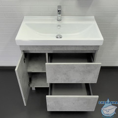 Тумба Comforty Осло 80 бетон светлыйс раковиной Comforty 80 00-00012959