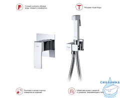 Встраиваемый смеситель Raglo R01.53 с гигиеническим душем (хром)