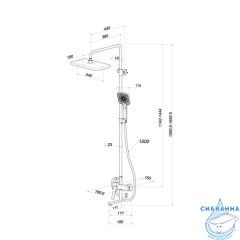 Душевая система Iddis Parker 340 1 режим PARGM3Fi06 (графит)