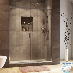 Дверь в нишу Wasserkraft Lippe 170 см профиль хром, стекло прозрачное 45S09