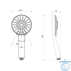 Лейка для душа, 5F, Ideal Spa, Milardo, ILS5FCRM18