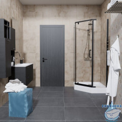 Душевое ограждение Тритон Дека 90x90 профиль черный, стекло прозрачное Щ0000059782 (с поддоном)