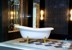 Ванна из искусственного камня Aqua de Marco Edelweis 170х78 (с золотыми ножками)