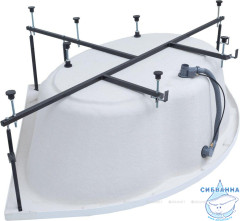 Акриловая ванна Aquanet Santiago 160x160 с каркасом