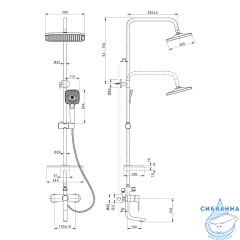 Душевая система Lemark Aura 300 1 режим LM0662CH (хром)
