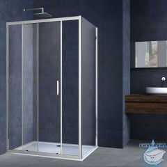 Душевое ограждение Vincea Alpha 120x80 профиль хром, стекло прозрачное VSR-3AL8012CL