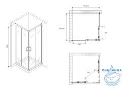 Душевое ограждение ABBER Schwarzer Diamant AG02080B5 80x80 профиль черный, стекло прозрачное (без поддона)