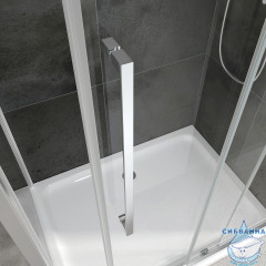 Душевое ограждение ABBER Schwarzer Diamant 160x50 AG30160H-S50 профиль хром, стекло прозрачное (без поддона)