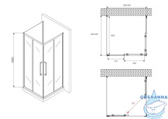 Душевое ограждение ABBER Schwarzer Diamant AG02090BH-S90B 90x90 профиль черный, стекло прозрачное (без поддона)