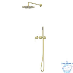 Душевая система ABBER Wasser Kreis 316 AF8118BG скрытого монтажа без излива, брашированное золото