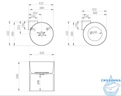 Раковина 42 см ABBER Kristall  AT2705Opal