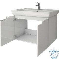 Тумба Dreja Q(D) 65 белый глянец с раковиной Dreja Q 70