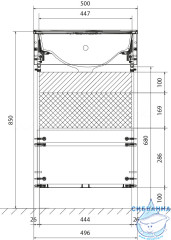 Тумба подвесная 1Marka July 50П  с раковиной July  50 белый глянец