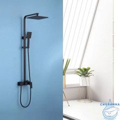 Душевая стойка ABBER Daheim AF8220BL без излива, черный матовый