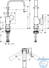 Смеситель для раковины Hansgrohe Metropol 32511990 (с донным клапаном) (золото)