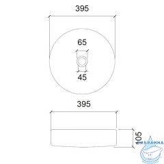 Раковина на столешницу 40 см ABBER Glas AK2301B