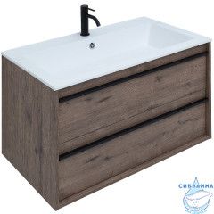 Тумба Aquanet Lino 90 253913  с раковиной Электра 90 дуб веллингтон