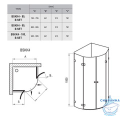 Душевое ограждение Ravak Brilliant BSKK4 100х100 (без поддона)