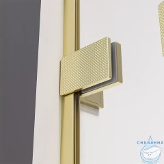 Душевое ограждение Veconi Алассио 140x80 профиль брашированное золото, стекло прозрачное AL-SP-14080-00-G-C4 (без поддона)