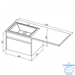 Тумба Aquanet Токио 58 236916 R белый глянец с раковиной Даллас 120