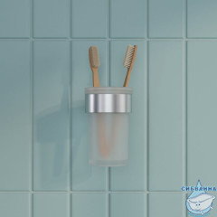 Стакан для зубных щеток, нержавеющая сталь, Petite, хром матовый, IDDIS, PETSSSGi45