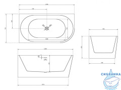 Акриловая ванна ABBER AB9257-1.5 L 150x78 с каркасом