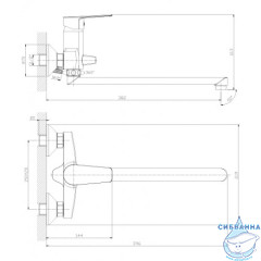 Смеситель для ванны Rossinka S35-33 с душевым гарнитуром (хром)