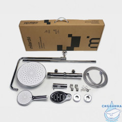 Смеситель термостатический для душа со стойкой и тропической лейкой, глянцевый хром, Ideal Spa, Milardo, ILSSBTHM89