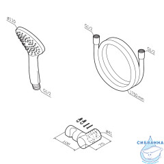 Лейка для душа AM.PM Gem F0119022 1 режим (черный матовый)