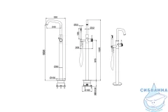 Смеситель для ванны напольный Allen Brau Priority 265371 (черный матовый)