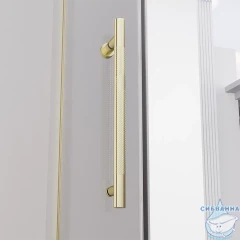 Душевое ограждение Veconi Алассио 130x90 профиль брашированное золото, стекло прозрачное AL-SP-13090-00-G-C4 (без поддона)