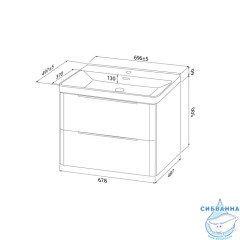 Тумба с умывальником, подвесная, 70 см, белый, Cloud X, IDDIS, CLX70W0i95K подходит умыв. 0177000i28