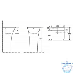 Раковина напольная 45 см Azario Fretta AZ-315
