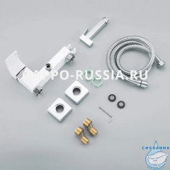 Смеситель Gappo G2007-8 с гигиеническим душем (хром/белый)